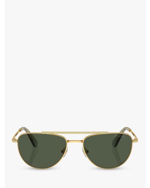 Swarovski Green Sk7007 Irregular Sunglasses