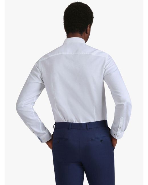 Ted Baker White Makalu Jacquard Slim Fit Shirt for men