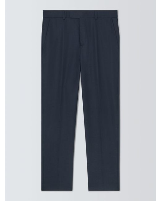 John Lewis Blue Super 100's Birdseye Regular Suit Trousers for men