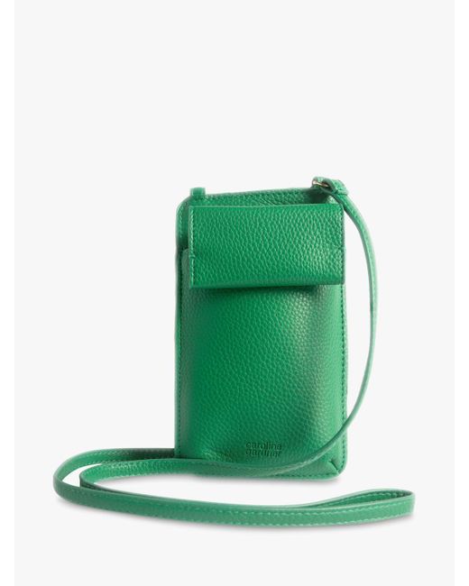 Caroline Gardner Green Vegan Leather Crossbody Phone Bag