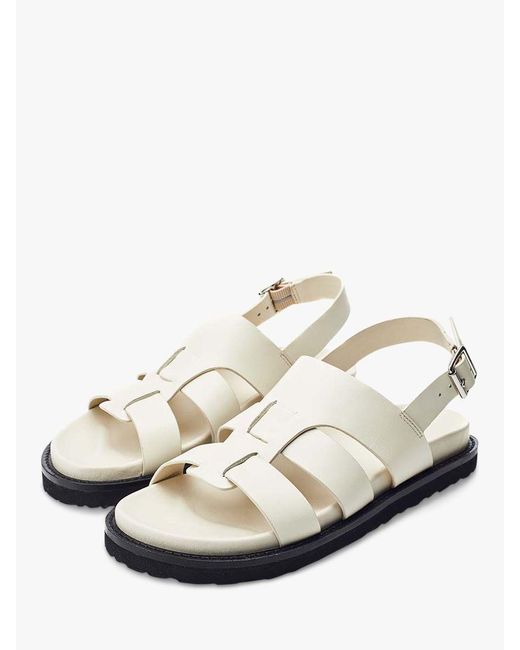 Moda In Pelle White Lonnie Leather Sandals
