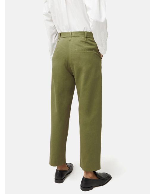 Jigsaw Green Nevis Barrel Leg Chino Trousers