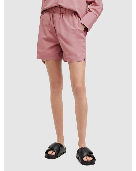 AllSaints Pink Karina Organic Cotton Shorts
