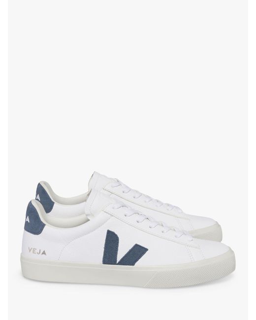 Veja White Campo Leather Suede Detail Trainers