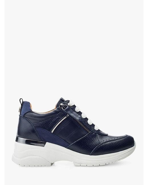Moda In Pelle Blue Alican Leather Trainers