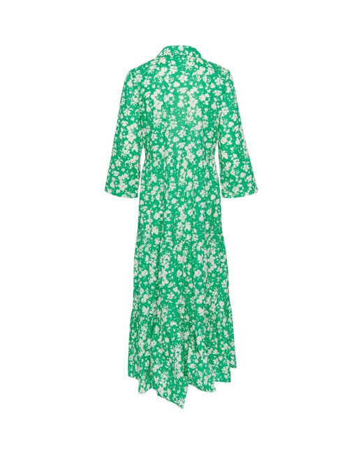 Saint Tropez Green Zus Long Sleeve Shirt Maxi Dress