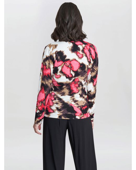 Gina Bacconi Red Mazie Abstract Print Jumper