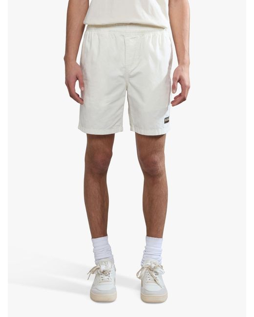 Napapijri White Cotton Byod Bermuda Shorts for men