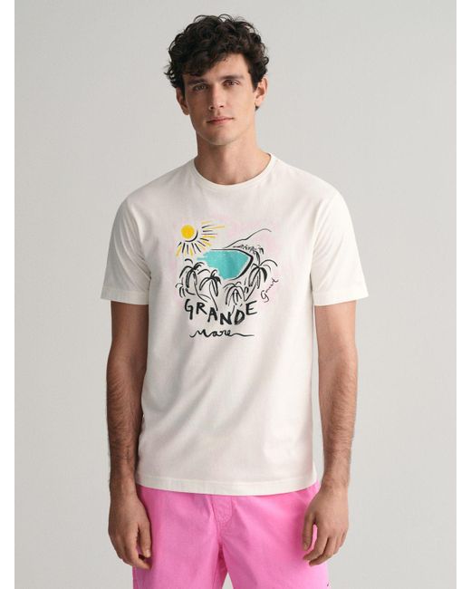 Gant Multicolor Seasonal Print T-shirt for men