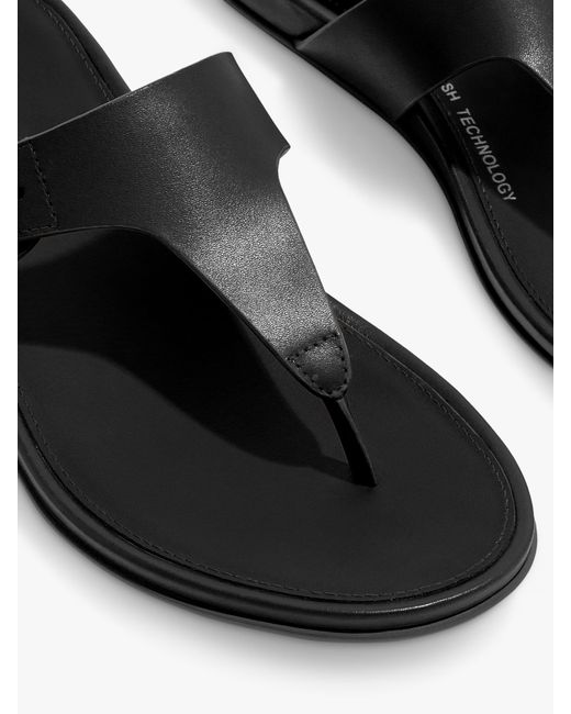 Fitflop Black Gracie Leather Buckle Detail Flip Flops