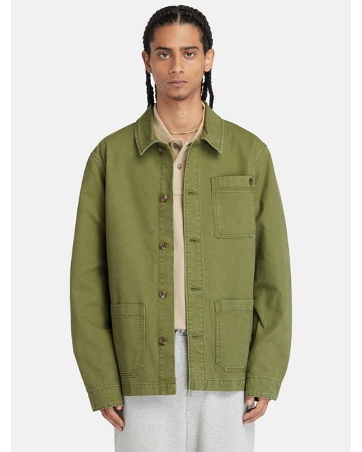 Timberland Green Canvas Chore Jacket for men