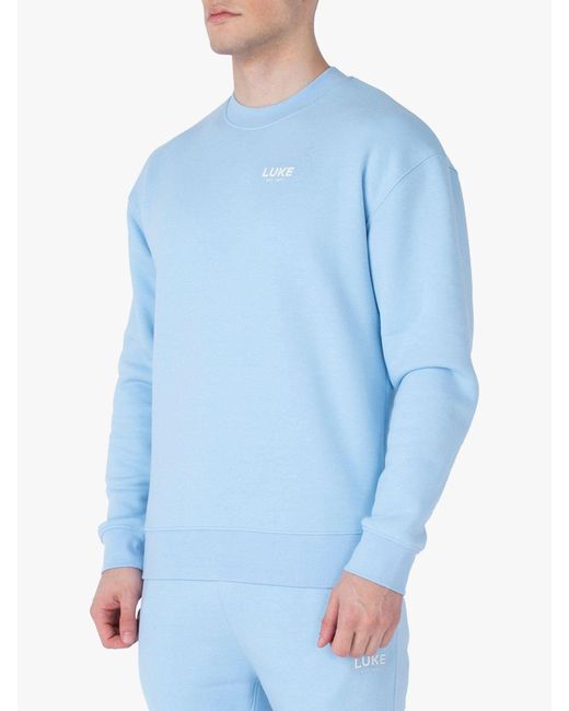 Luke 1977 Blue Exceptional Relaxed Fit Jumper for men