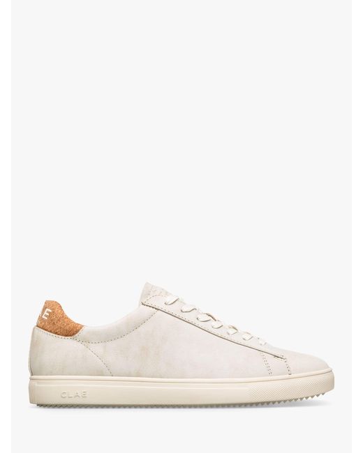 CLAE Natural Bradley Distressed Leather Cork Trainers for men