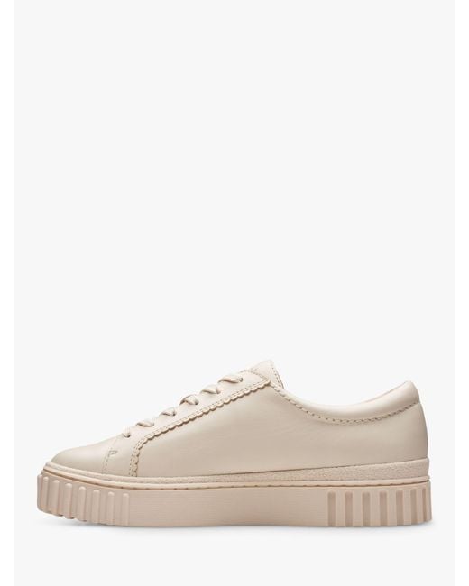 Clarks Natural Mayhill Walk Leather Flatform Trainers