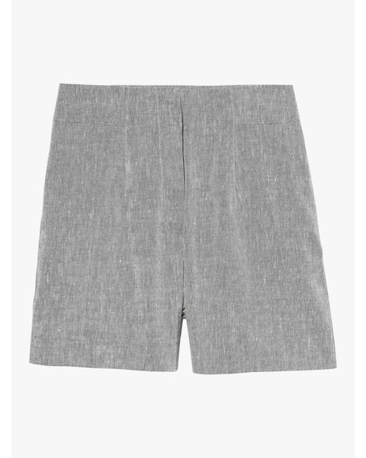 Sisley Gray Linen Blend High Waist Shorts