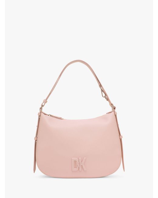 DKNY Pink Seventh Avenue Leather Hobo Shoulder Bag