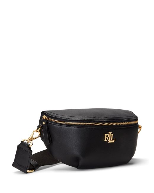 Ralph Lauren Black Lauren Marcy Leather Belt Bag