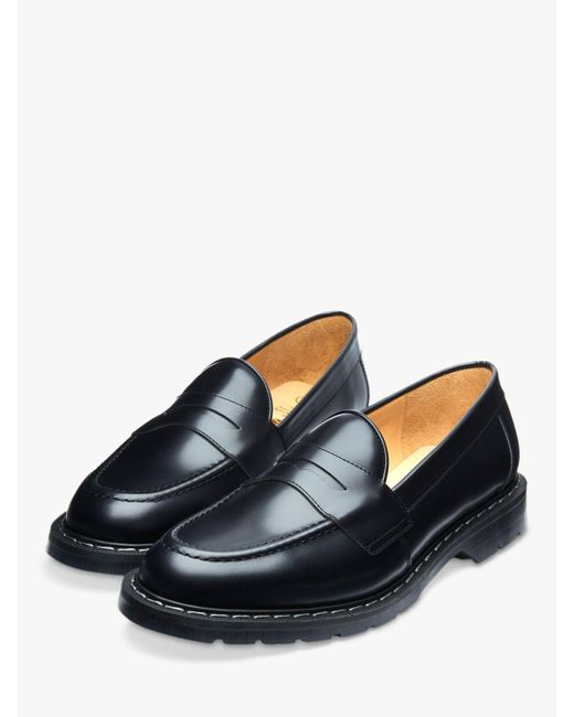Solovair Blue Saddle Loafers for men