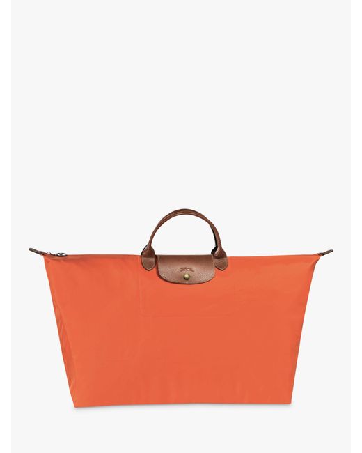 Longchamp Orange Le Pliage Original Medium Travel Bag