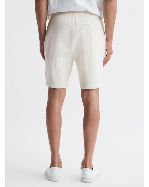 Reiss White Brancaster Jersey Drawstring Shorts for men