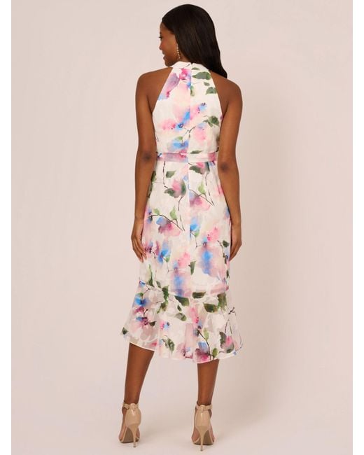 Adrianna Papell Pink Floral High-low Dress