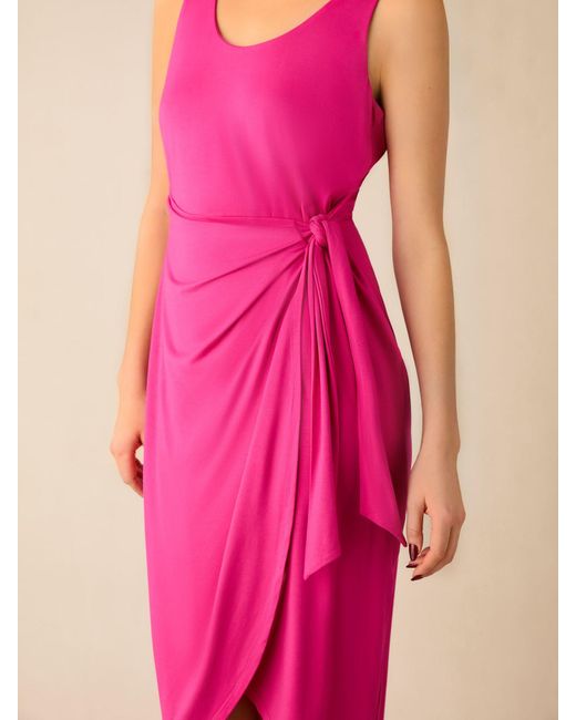 Ro&zo Pink Jersey Tie Waist Midi Dress