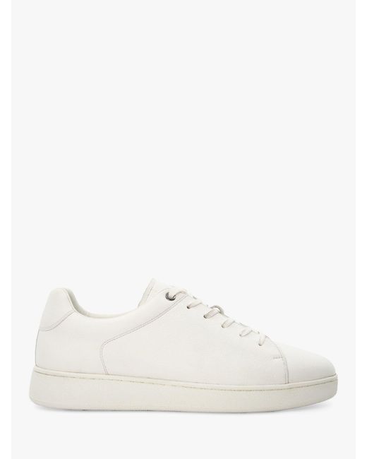 Dune White Theons Leather Lightweight Trainers for men