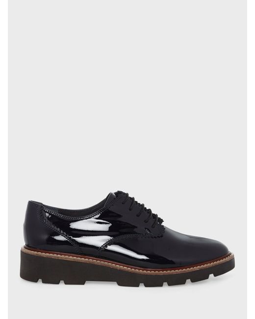 Hobbs Black Chelsey Patent Leather Lace Up Shoes