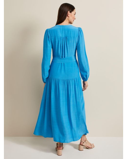 Phase Eight Blue Tori Tiered Maxi Dress