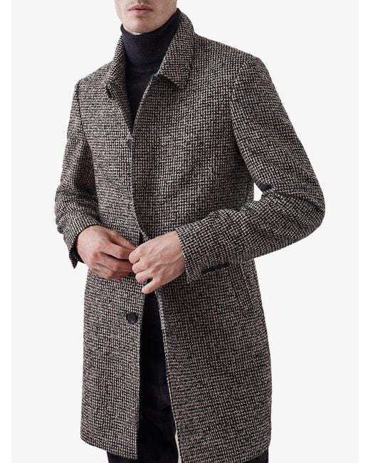 Reiss Multicolor Douglas - Dogtooth Overcoat for men