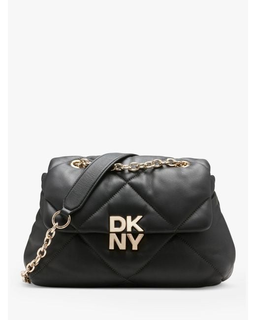 DKNY Black Red Hook Leather Crossbody Bag