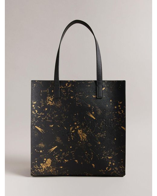 Ted Baker Black Staacon Constellation Print Large Icon Shopper Bag