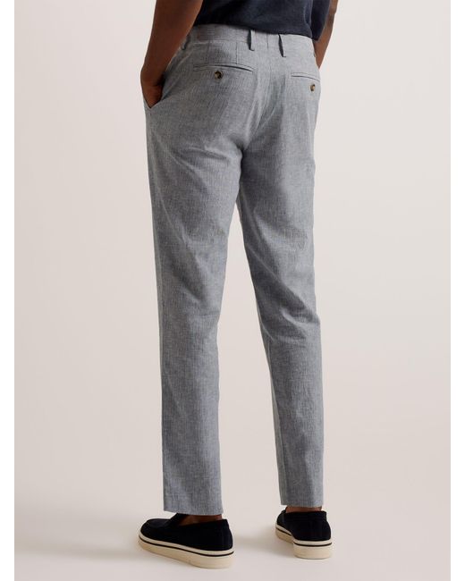 Ted Baker Gray Pinstripe Slim Tailored Trousers for men