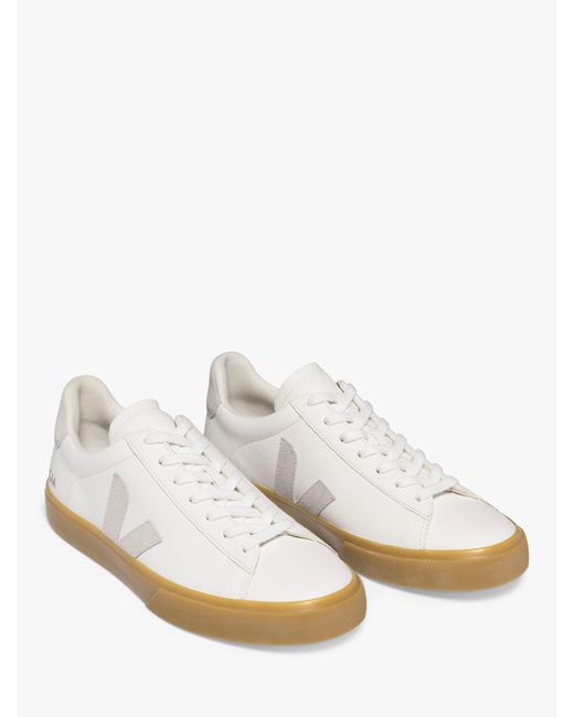 Veja White Campo Gum Sole Leather Trainers for men