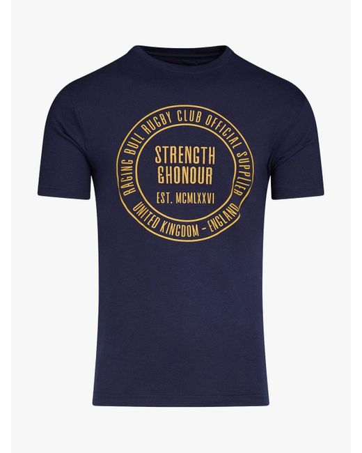 Raging Bull Blue Rugby Club T-shirt for men