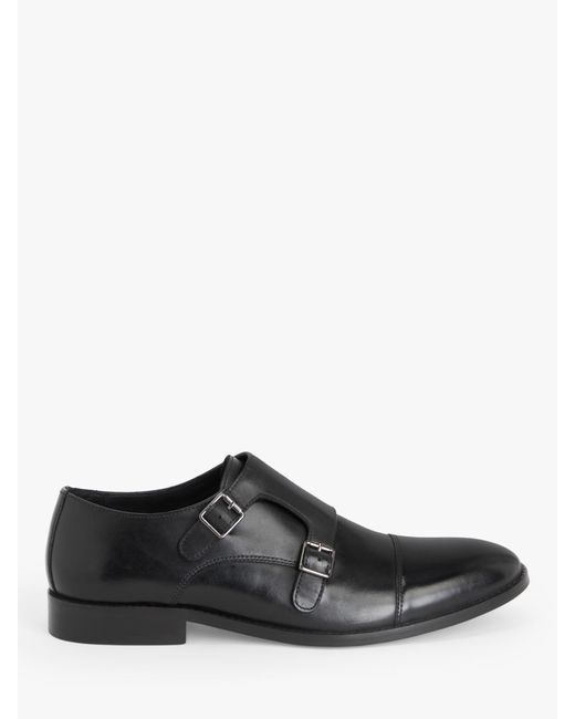 John Lewis White Double Strap Leather Monk Shoes for men