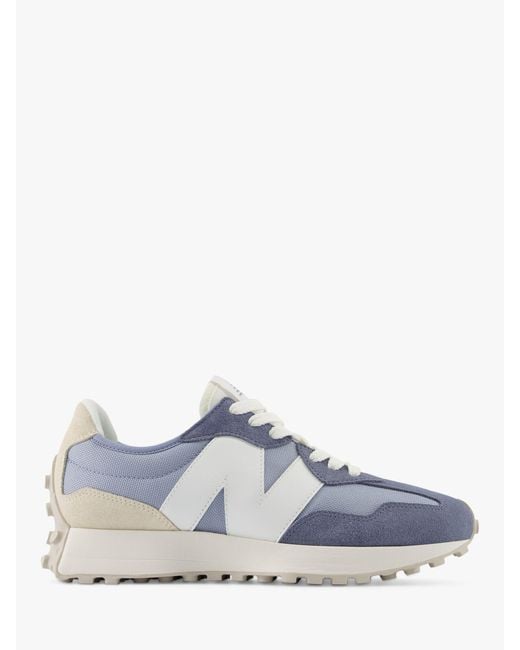 New Balance Blue 327 Suede Mesh Trainers