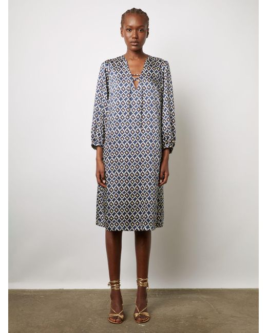 Gerard Darel Gray Ekram Geometric Print Tunic Dress