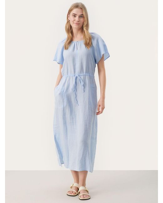 Part Two Blue Geoline Short Sleeves Maxi Dress