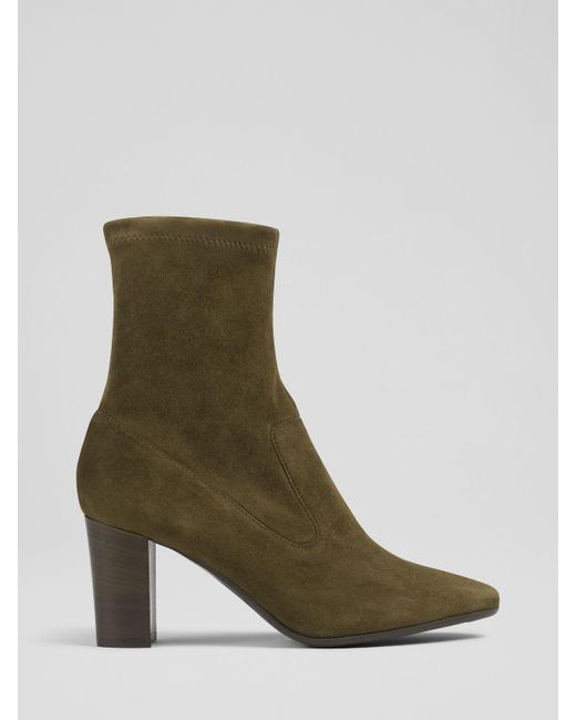 L.K.Bennett Green Alice Suede Ankle Boots