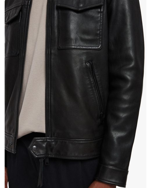 AllSaints Revelry Leather Jacket in Black for Men Lyst UK