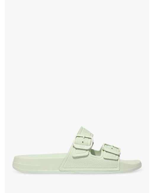 Fitflop Green Iqushion 2 Bar Buckle Sliders