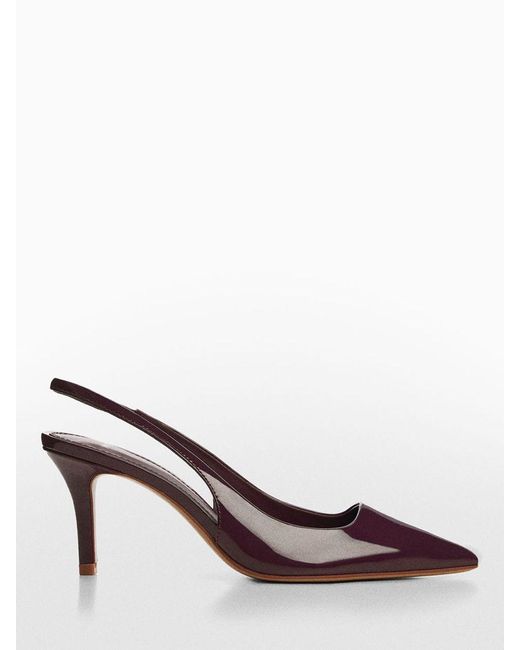 Mango Brown Son Slingback Mid Heel Court Shoes