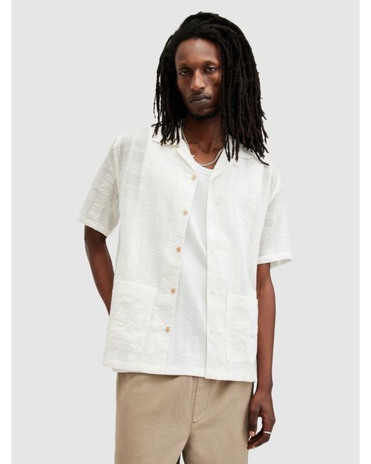 AllSaints White Indio Short Sleeve Shirt for men