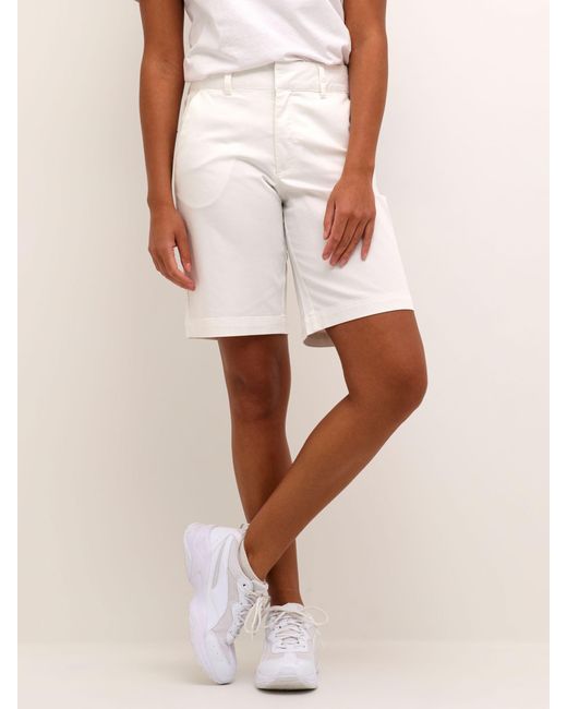 Kaffe White Lea Casual Fit Suit Shorts