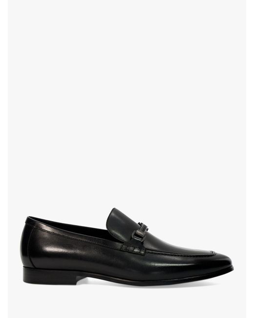 Dune Black Scilly Leather Loafers for men