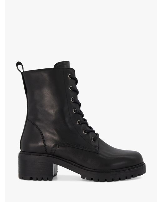 Dune Black Percent Faux Fur-lined Leather Boots