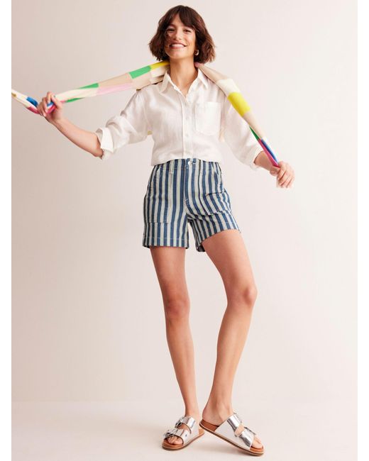 Boden Blue Kensington Utility Stripe Shorts