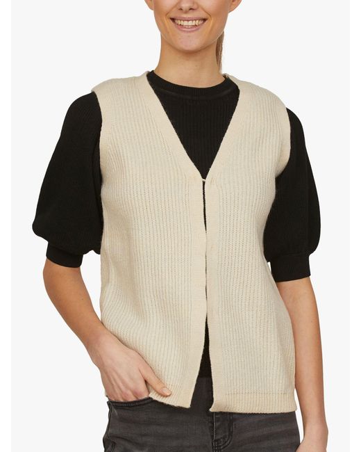 Sisters Point Natural Hebea Soft Knitted Waistcoat