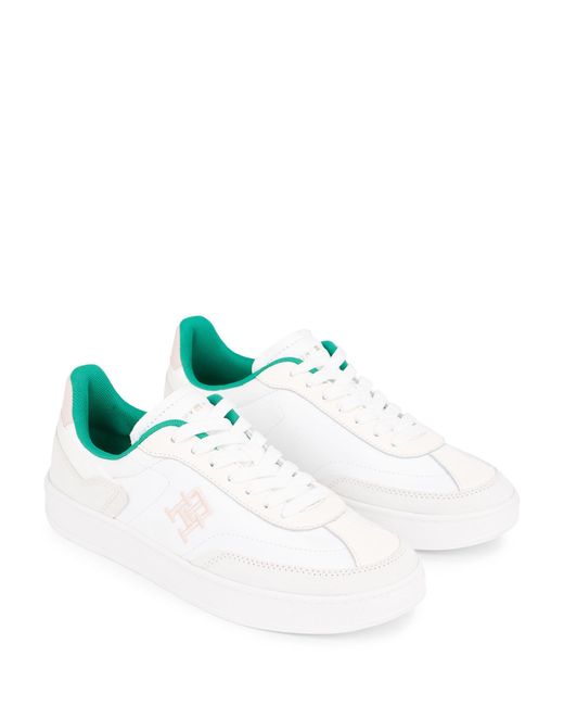 Tommy Hilfiger White Heritage Logo Trainers